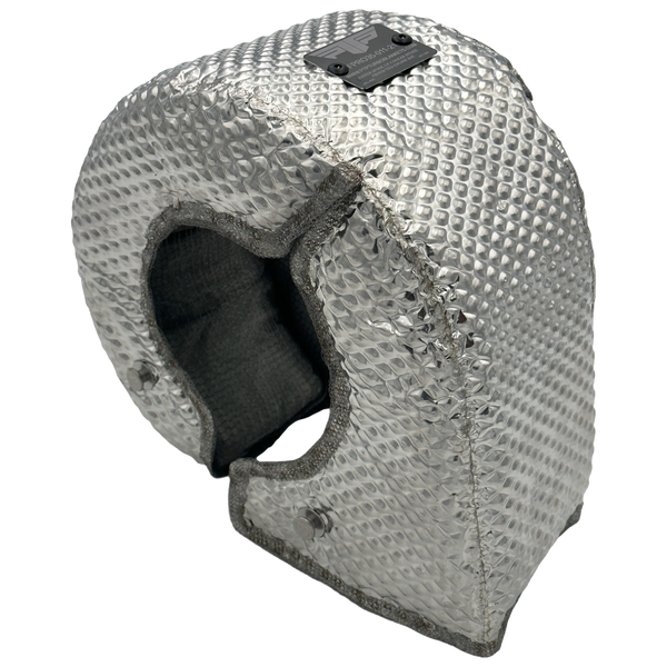 thumbnail image 2 of KM Racing T3 High Heat Turbo Blanket - Silver - Fits Garrett GT25 GT28 GT30 GT35, Holset HX35 HX40 2 of 6